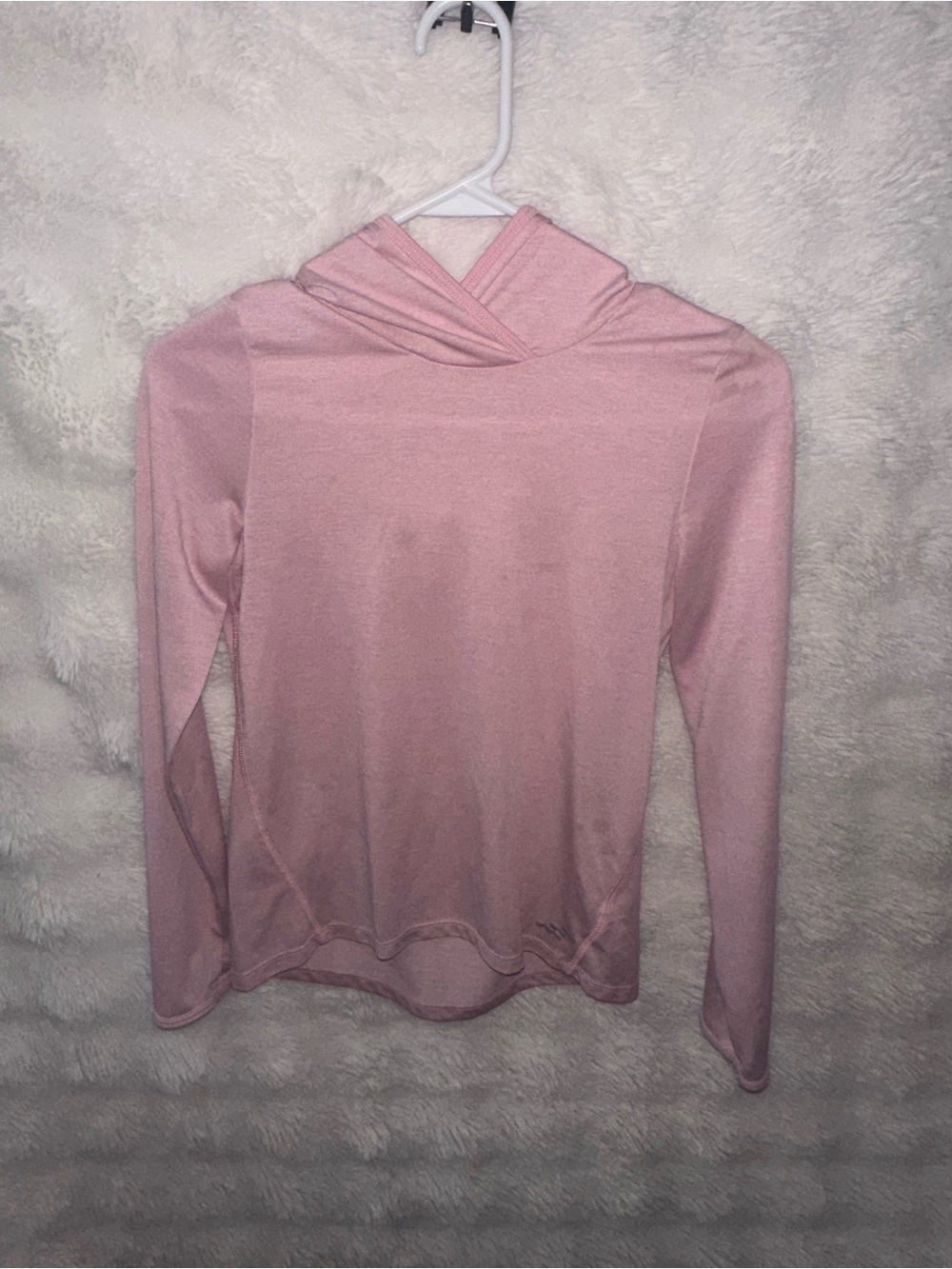 bcg Light Pink Hooded Long-Sleeve Active Top